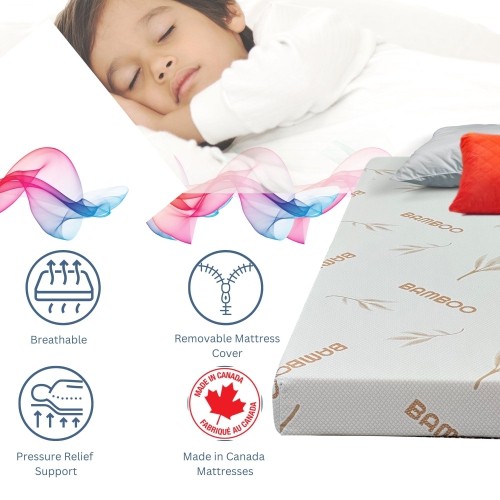 ViscoLogic Charisma Reversible Gel Infused Foam Mattress Perfect for Bunk Bed, Trundle, Guest Bed, and Caravan Bed , CertiPUR-US® Certified Foam,