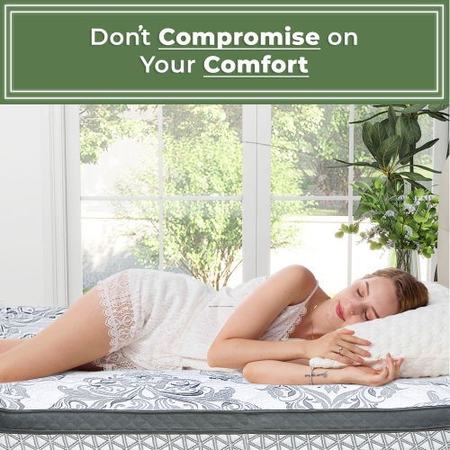 ViscoLogic Hamilton [Fabriqué au Canada] 11" Orthopédique 5 Zones Ressorts Ensachés Mousse Euro Top Enveloppé Matelas Hybride Écologique - Queen Size