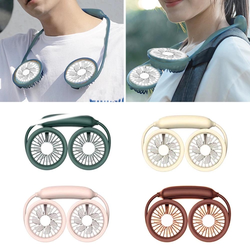 Ventilateur extensible rechargeable à cou Diandi avec mini-ventilateur LED à 3 vitesses SQ2207 - Jaune