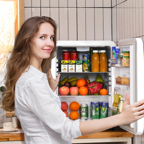 Costway 2.4 Cu.Ft. Compact Refrigerator Auto Defrost Mini Fridge Reversible Door