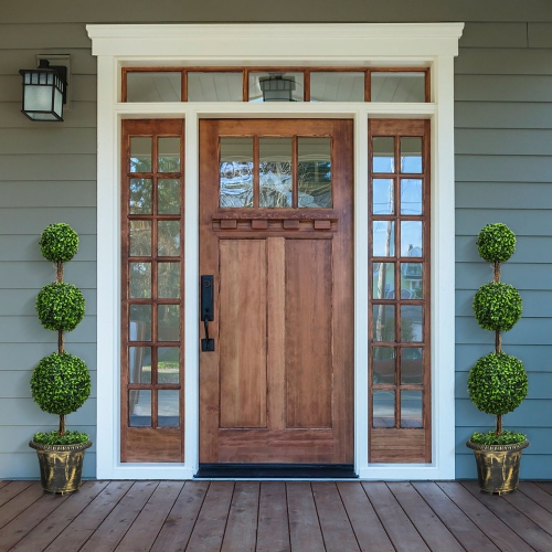 Costway 4' Artificial Topiary Triple Ball Tree Plant Indoor Outdoor UV Resistant