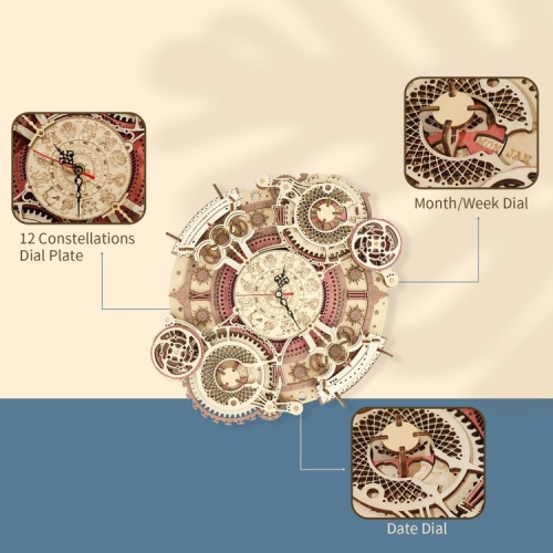 3D Wooden Puzzle – Zodiac Wall Clock