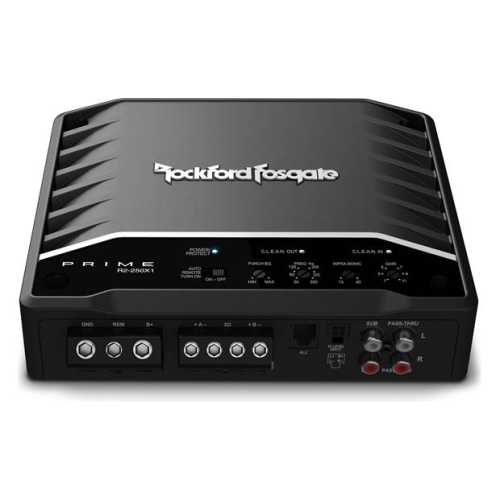 Rockford Fosgate R2-250X1 Prime Series mono subwoofer amplifier — 250 watts RMS x 1 at 2 ohms