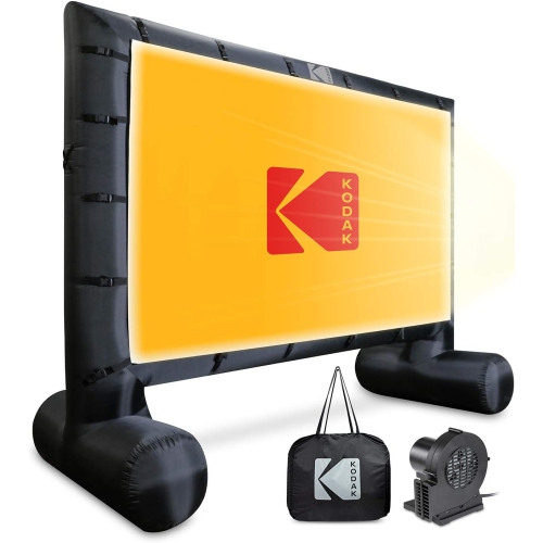 Image 1 of 6.. KODAK Inflatable Outdoor Projector Screen | 14.5 Feet, Blow-Up Screen for Movies, TV, Sports Games & More | Includes Air Pump, Storage Carry Case,