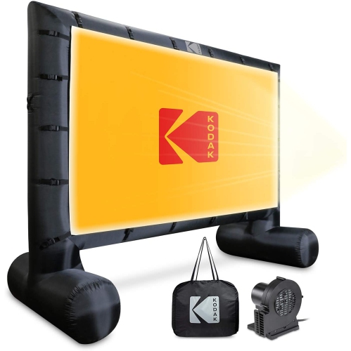 KODAK Inflatable Outdoor Projector Screen | 14.5 Feet, Blow-Up Screen for Movies, TV, Sports Games & More | Includes Air Pump, Storage Carry Case, St