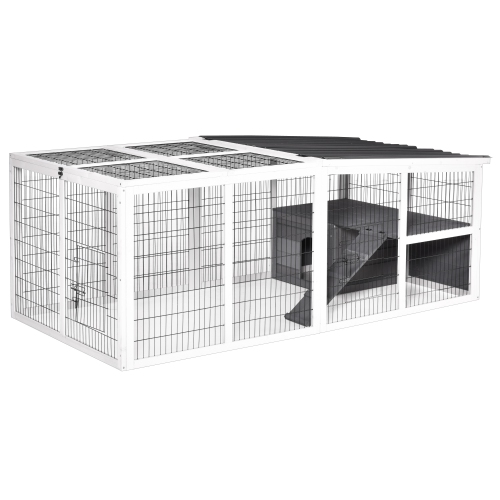 Pawhut Rabbit Hutch Duck Cage with Large Run Wooden Small Animal Cage Bunny  House Tortoise Enclosure Indoor/Outdoor with Hinge roof and Water-Repellent  Paint, Grey | Best Buy Canada