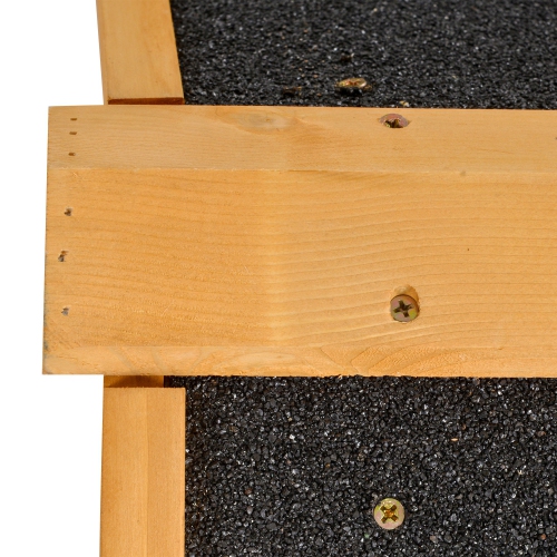 PawHut Wood-Metal Large Rabbit Hutch Bunny Cage Pet House Small Animal Habitat with Slide-Out Tray, Lockable Door, Water-Resistant Asphalt Roof,