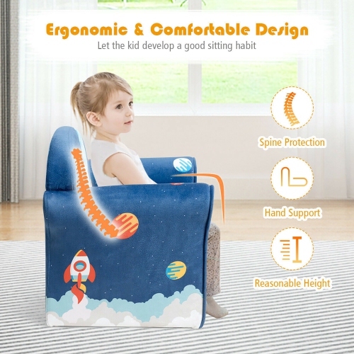 Costway Kids Astronaut Sofa Children Armrest Couch Toddler Furniture