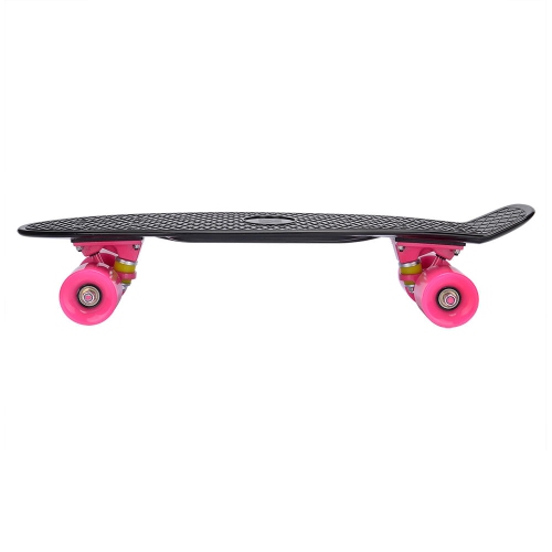 PHAT ™ Plastic Cruiser Skateboard avec tout-en-un Skate T-Tool, 22 "Mini Street Surfing Skateboard - Noir Rose