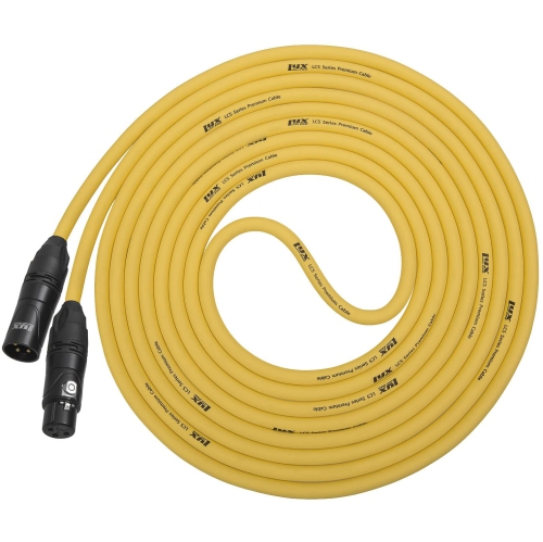 LyxPro Balanced XLR Cable 15 ft Premium Series Professional Microphone Cable, Powered Speakers and Other Pro Devices Cable, Yellow