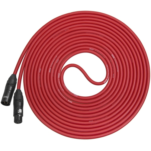 LyxPro Balanced XLR Cable 25 ft Premium Series Professional Microphone Cable, Powered Speakers and Other Pro Devices Cable, Red