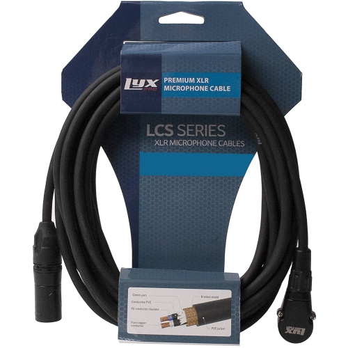 LyxPro - 20 Ft - Black - XLR Male to Right Angle Female Microphone Cable for professional Microphone & Devices