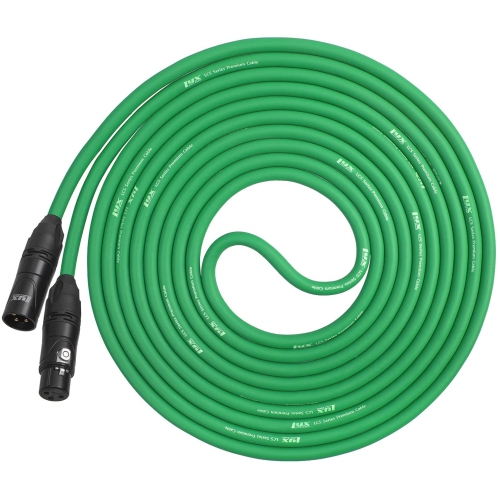 LyxPro Balanced XLR Cable 6 ft Premium Series Professional Microphone Cable, Powered Speakers and Other Pro Devices Cable, Green