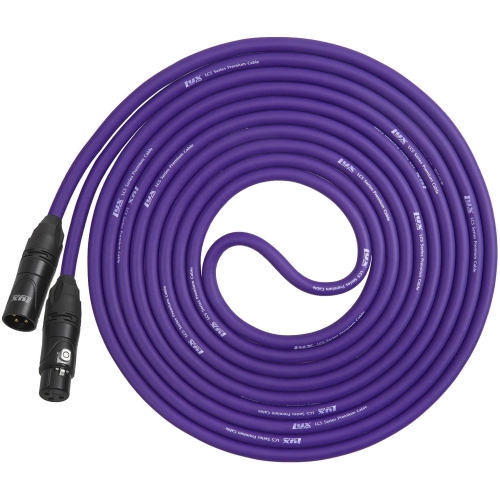 LyxPro Balanced XLR Cable 15 ft Premium Series Professional Microphone Cable, Powered Speakers and Other Pro Devices Cable, Purple