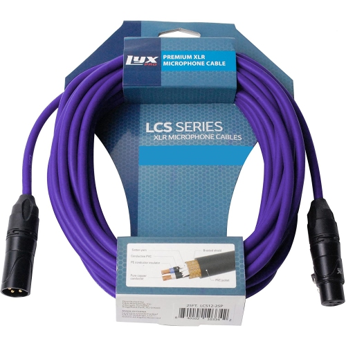 LyxPro Balanced XLR Cable 15 ft Premium Series Professional Microphone Cable, Powered Speakers and Other Pro Devices Cable, Purple