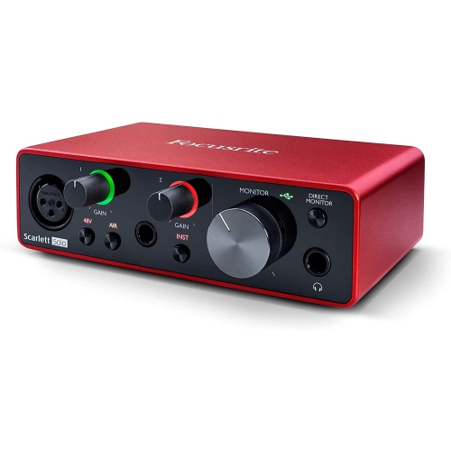 Focusrite Scarlett Solo 2x2 USB Audio Interface Full Studio Bundle with Creative Music Production Software Kit and CR3-X Pair Studio Monitors and
