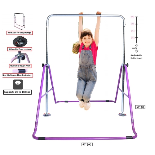 Gymnastics Bar Kids Home Training Kip Bar | Expandable Horizontal Kip Bar Folding Home Gym Equipment Boys and Girls | Junior Gymnastics Training