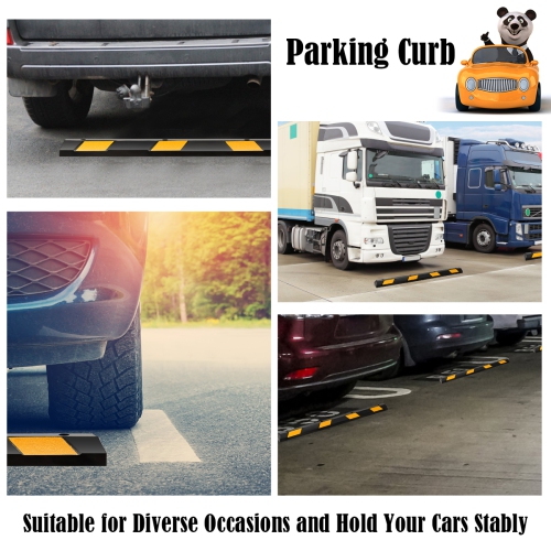 Costway 72'' Rubber Car Parking Block RV Trailer Wheel Tire Stopper Garage Driveway