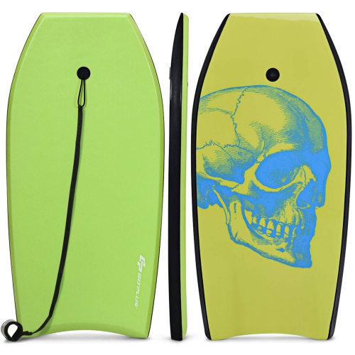 COSTWAY Goplus Super Lightweight Bodyboard Surfing W/leash Eps Core Boarding Ixpe Green