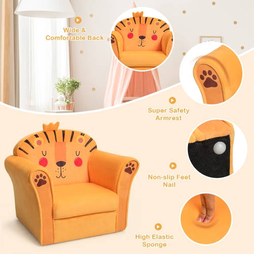 Costway Kids Lion Sofa Children Armrest Couch Toddler Furniture Gift