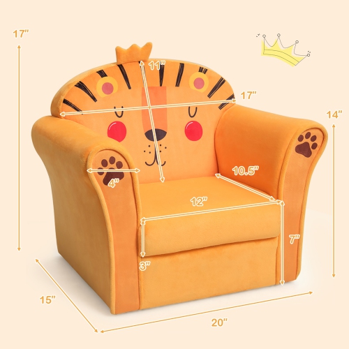 Costway Kids Lion Sofa Children Armrest Couch Toddler Furniture Gift