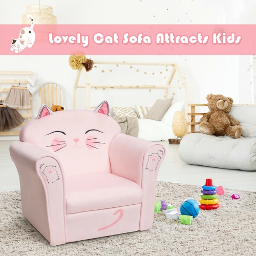 Costway Kids Cat Sofa Children Armrest Couch Toddler Furniture Gift