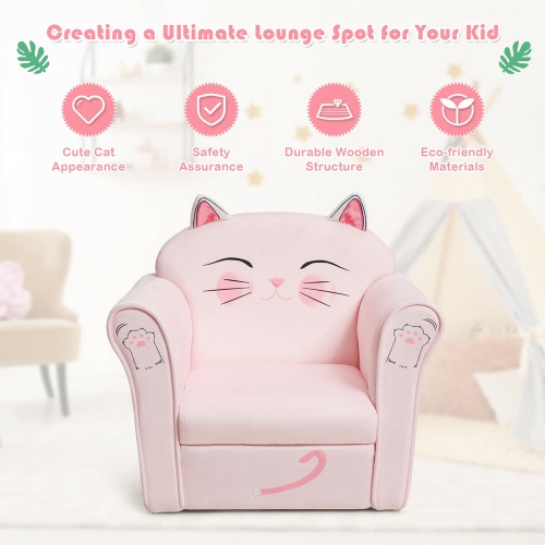 Costway Kids Cat Sofa Children Armrest Couch Toddler Furniture Gift