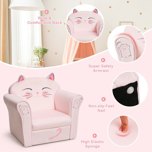 Costway Kids Cat Sofa Children Armrest Couch Toddler Furniture Gift