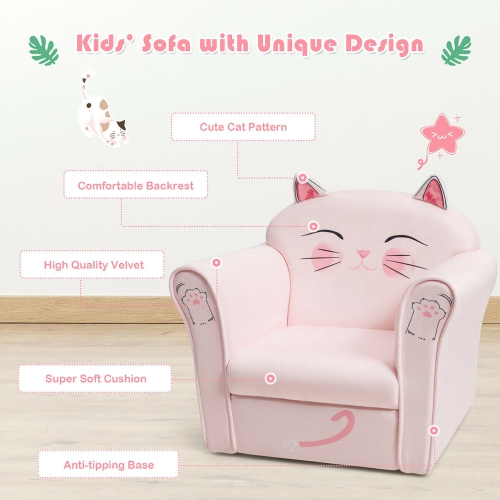 Costway Kids Cat Sofa Children Armrest Couch Toddler Furniture Gift