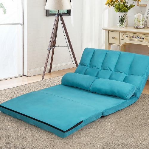 Costway Foldable Floor Sofa Bed 6-Position Adjustable Lounge Couch with 2 Pillows