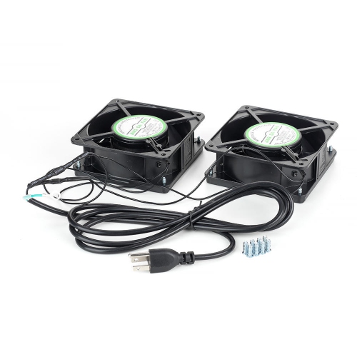 PrimeCables – Support mural pour bâti de serveur réseau 6U avec porte en verre et 2 ventilateurs de ventilation à alimentation c.a.