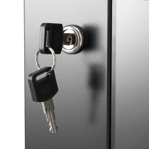 PrimeCables – Support mural pour bâti de serveur réseau 6U avec porte en verre et 2 ventilateurs de ventilation à alimentation c.a.