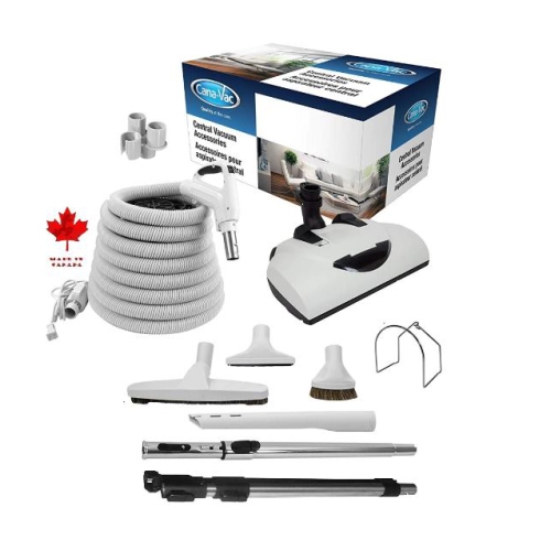 SUPER VACS.CA  Premium Performance Electric Accessories Kit for Central Vac (Ebk360)- Designed for Hard Floors And Low-High Pile Carpeting. Fits