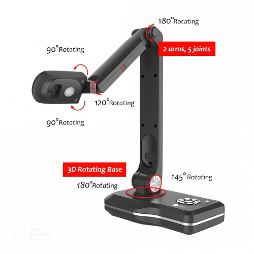 Joyusing 8 MP Document Scanner Camera | 8 Megapixel Camera USB Visualizer V500 MAC/Windows| Books Scanning and Online Education