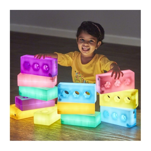 TTS Light Up Glow Building Construction Fun Bricks Box for Kids