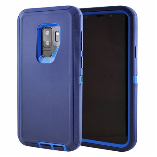 【CSmart】 Anti-Drop Triple 3 Layers Shockproof Heavy Duty Defender Hard Case for Samsung Galaxy S9 Plus S9+, Navy