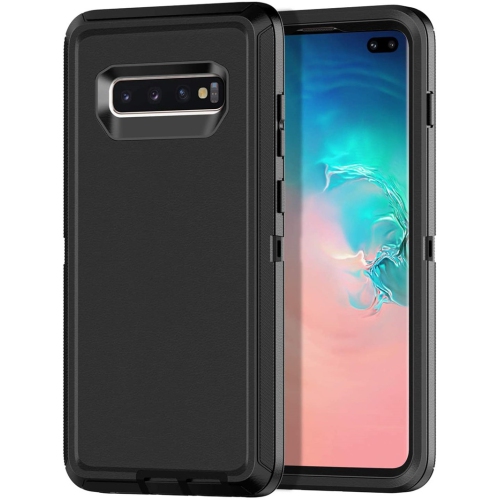 【CSmart】 Anti-Drop Triple 3 Layers Shockproof Heavy Duty Defender Hard Case for Samsung Galaxy S10, Black