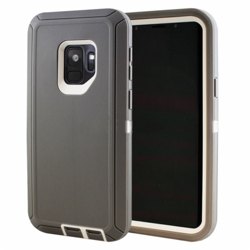 【CSmart】 Étui Coque rigide anti-chute triple 3 couches antichoc robuste Defender pour Samsung Galaxy S9, gris