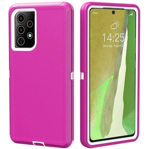 【CSmart】 Anti-Drop Triple 3 Layers Shockproof Heavy Duty Defender Hard Case for Samsung Galaxy A52 5G, Hot Pink