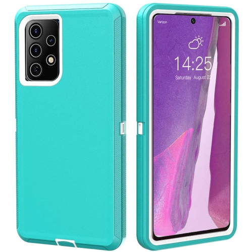 【CSmart】 Anti-Drop Triple 3 Layers Shockproof Heavy Duty Defender Hard Case for Samsung Galaxy A52 5G, Mint