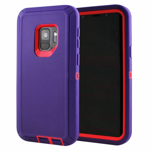 【CSmart】 Anti-Drop Triple 3 Layers Shockproof Heavy Duty Defender Hard Case for Samsung Galaxy S9, Purple