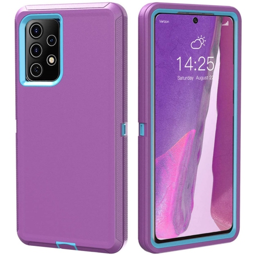 【CSmart】 Anti-Drop Triple 3 Layers Shockproof Heavy Duty Defender Hard Case for Samsung Galaxy A52 5G, Purple