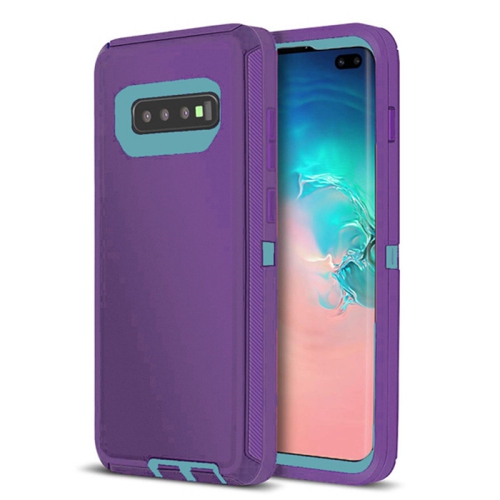 【CSmart】 Anti-Drop Triple 3 Layers Shockproof Heavy Duty Defender Hard Case for Samsung Galaxy S10, Purple