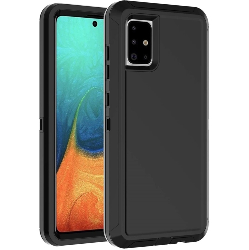 CSMART  【】 Anti-Drop Triple 3 Layers Shockproof Heavy Duty Defender Hard Case for Samsung Galaxy A71 (4G) In Black