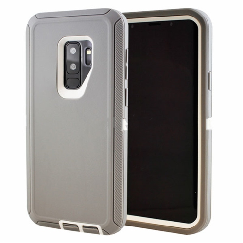 【CSmart】 Anti-Drop Triple 3 Layers Shockproof Heavy Duty Defender Hard Case for Samsung Galaxy S9 Plus S9+, Grey