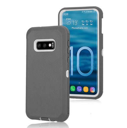 【CSmart】 Anti-Drop Triple 3 Layers Shockproof Heavy Duty Defender Hard Case for Samsung Galaxy S10e, Grey