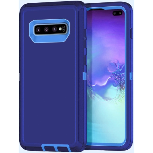 【CSmart】 Anti-Drop Triple 3 Layers Shockproof Heavy Duty Defender Hard Case for Samsung Galaxy S10, Navy