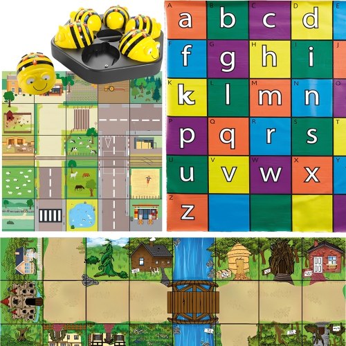 TTS  Bee-Bot Floor Educational Fun Robot Toy - Programmable Robot Toy for Kids, City Floor Placemats, Educational Robot Bundle, Above 3 Years Toy