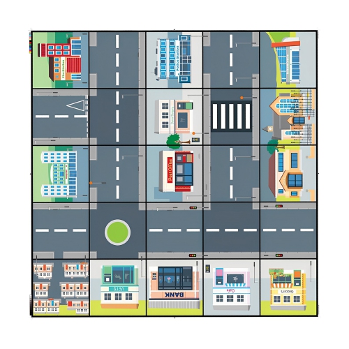 TTS Blue-Bee Bot Floor Educational Fun Robot Toy - Programmable Robot Toys for Kids, City Floor Placemats, Blue-Bot Community & People Bundles |