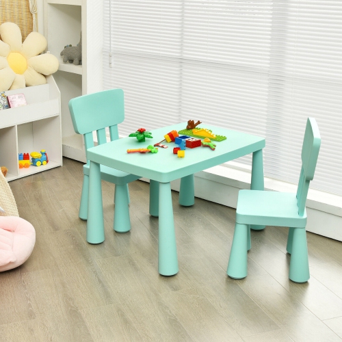 Gymax Kids Table & 2 Chairs Set Toddler Activity Play Dining Study Desk Baby Gift